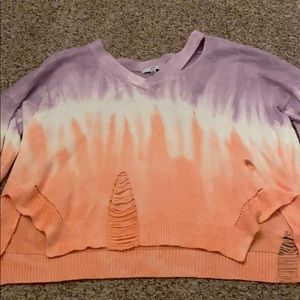 ruby and jenna ombré distressed sweater